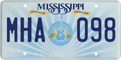 MS license plate MHA098
