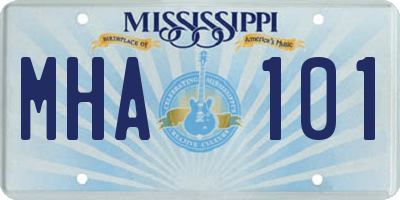 MS license plate MHA101