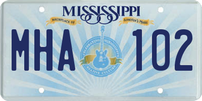 MS license plate MHA102