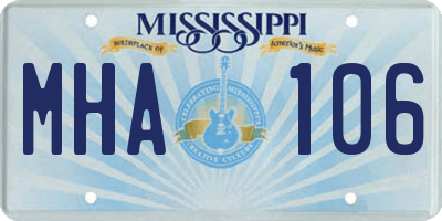 MS license plate MHA106