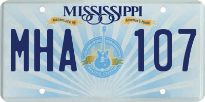 MS license plate MHA107
