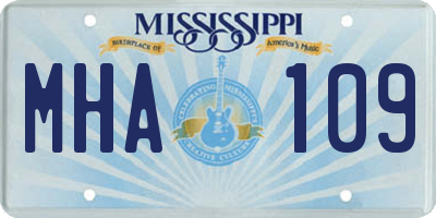 MS license plate MHA109