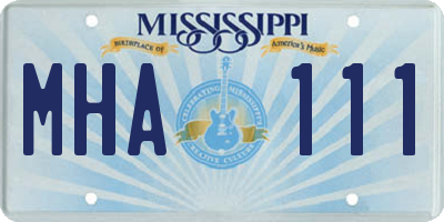 MS license plate MHA111