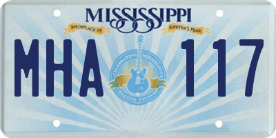 MS license plate MHA117