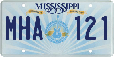MS license plate MHA121