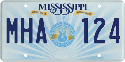 MS license plate MHA124