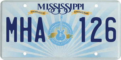 MS license plate MHA126