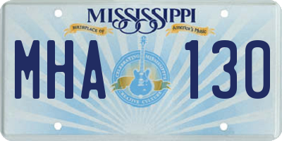 MS license plate MHA130
