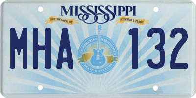 MS license plate MHA132
