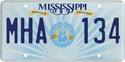 MS license plate MHA134