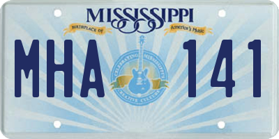 MS license plate MHA141