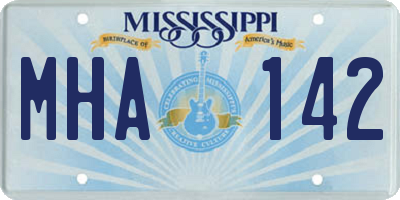 MS license plate MHA142