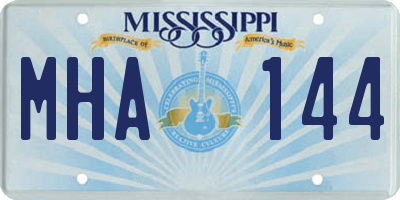 MS license plate MHA144