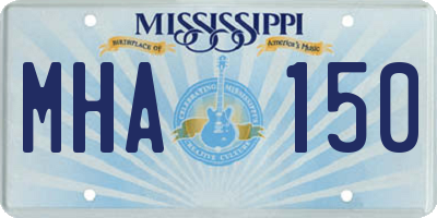 MS license plate MHA150