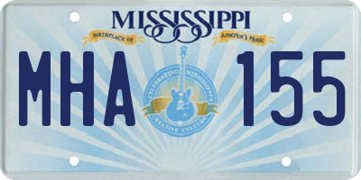 MS license plate MHA155