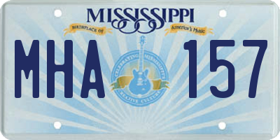 MS license plate MHA157