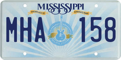 MS license plate MHA158