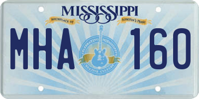 MS license plate MHA160