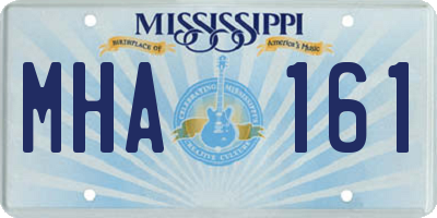 MS license plate MHA161