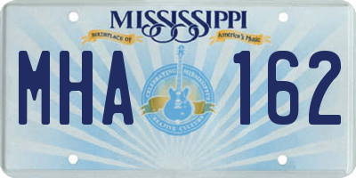 MS license plate MHA162