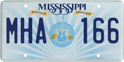 MS license plate MHA166