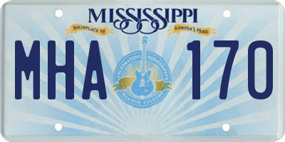 MS license plate MHA170