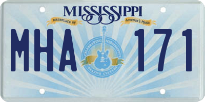 MS license plate MHA171