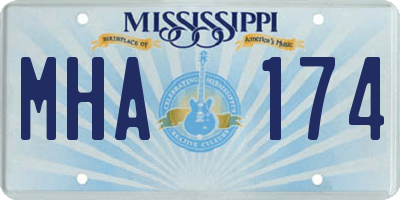 MS license plate MHA174