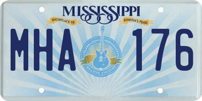 MS license plate MHA176