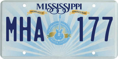 MS license plate MHA177