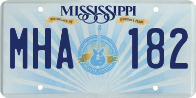 MS license plate MHA182