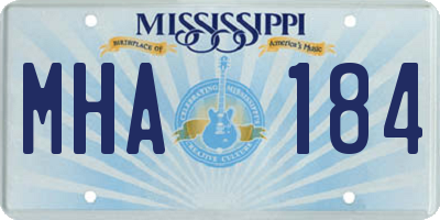 MS license plate MHA184