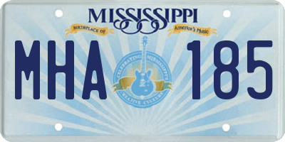 MS license plate MHA185