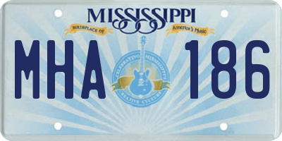 MS license plate MHA186