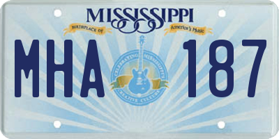 MS license plate MHA187
