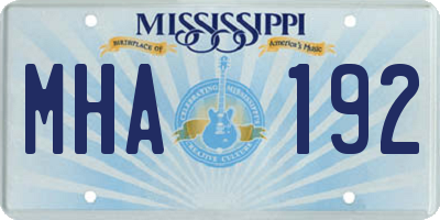 MS license plate MHA192