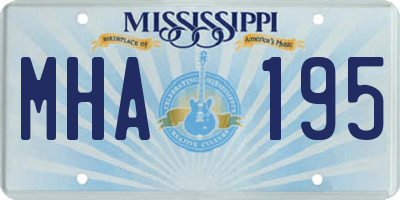 MS license plate MHA195