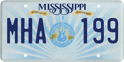 MS license plate MHA199