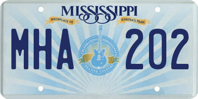 MS license plate MHA202