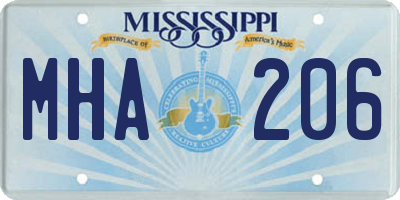 MS license plate MHA206