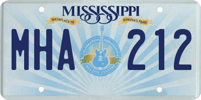 MS license plate MHA212