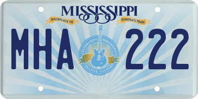 MS license plate MHA222