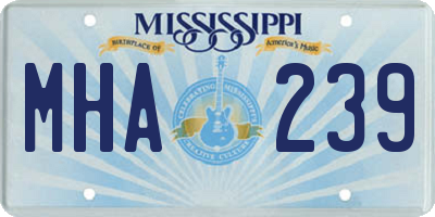 MS license plate MHA239