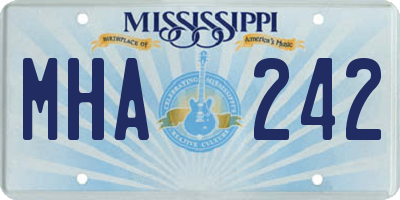 MS license plate MHA242