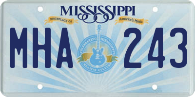 MS license plate MHA243