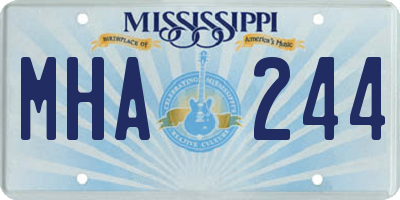 MS license plate MHA244