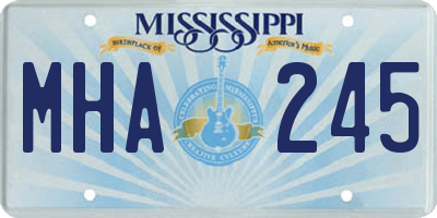 MS license plate MHA245