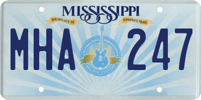 MS license plate MHA247