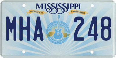 MS license plate MHA248