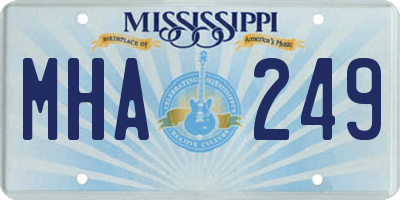 MS license plate MHA249